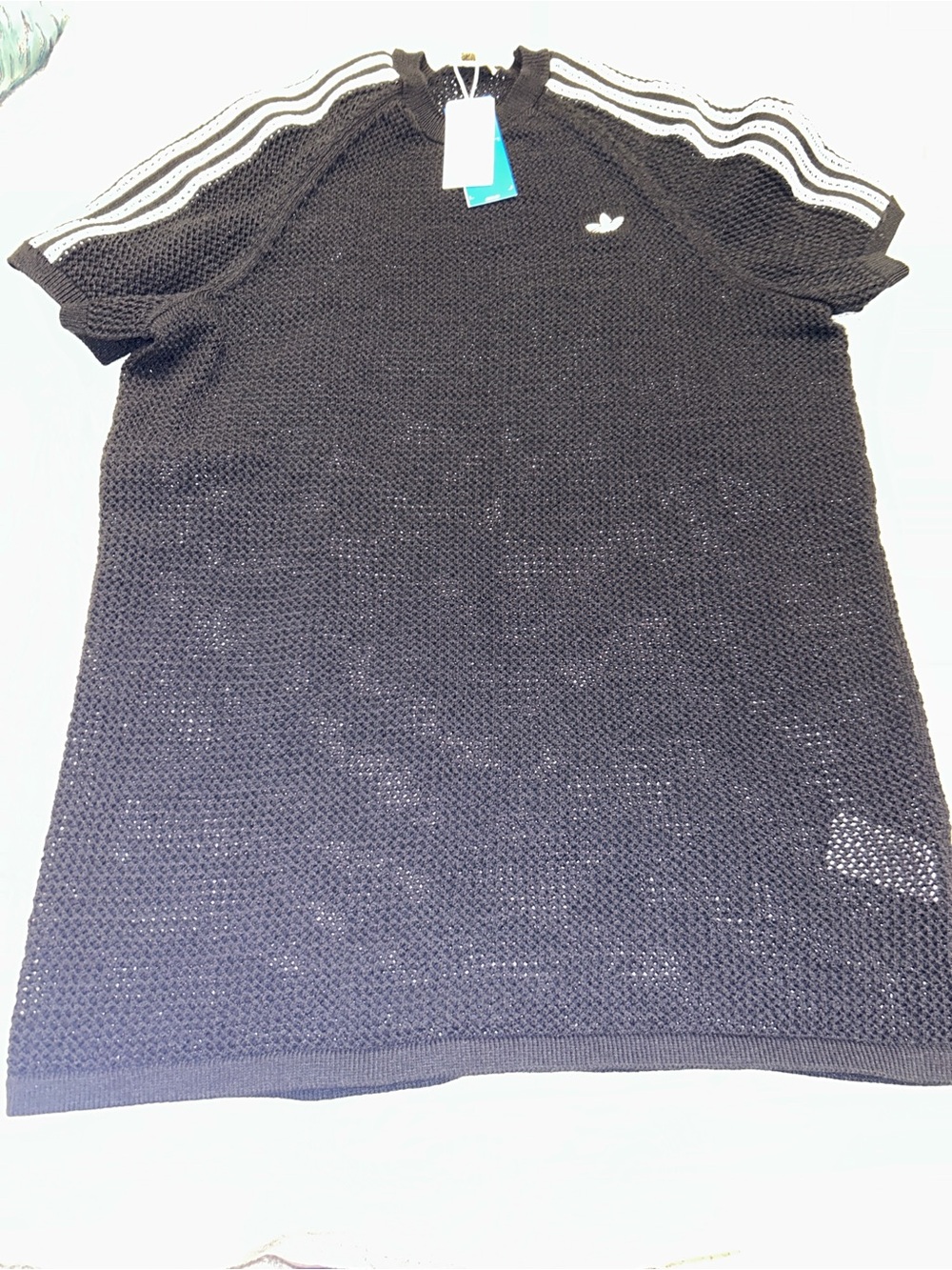 adidas Black Crochet Dress with Signature 3-Stripes - Picture 5 of 5